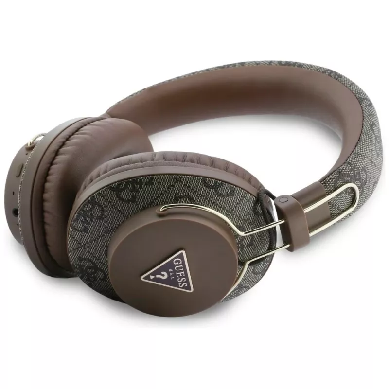 Guess Triangle Logo Bluetooth ENC Over-Ear Ακουστικά Καφέ