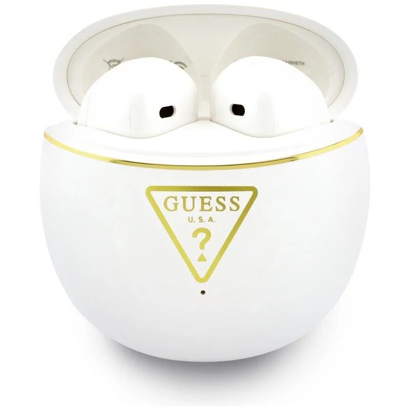 Guess Gold Line Triangle - Bluetooth TWS Ακουστικά με θήκη φόρτισης (Λευκό)