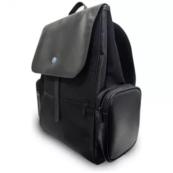 BMW Side Pockets Metal Logo Σακίδιο Πλάτης για 15 inch Laptop Μαύρο