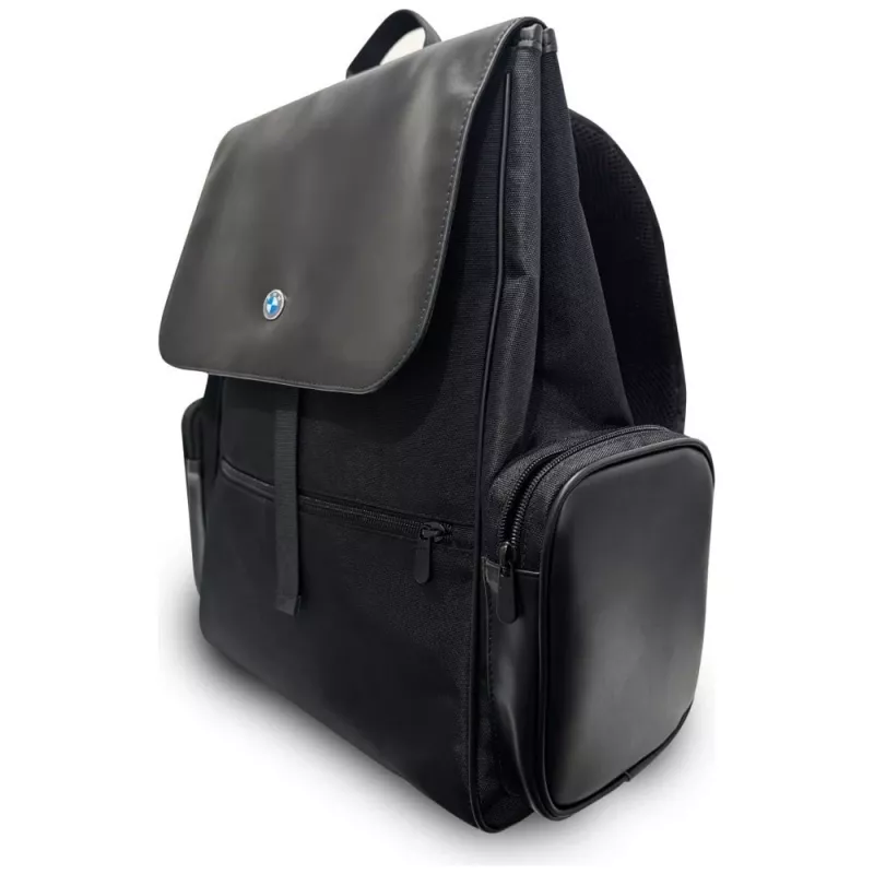 BMW Side Pockets Metal Logo Σακίδιο Πλάτης για 15 inch Laptop Μαύρο