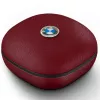 BMW Bluetooth TWS Ακουστικά Leather Metal Logo ENC Κόκκινα
