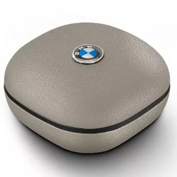 BMW LeatherMetal Logo TWS Bluetooth Earbuds με ENC, Taupe
