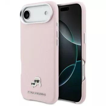 KARL LAGERFELD Karl & Choupette Head Pins Saffiano MagSafe Θήκη για Apple iPhone Air, Pink
