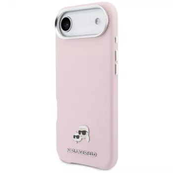 KARL LAGERFELD Karl & Choupette Head Pins Saffiano MagSafe Θήκη για Apple iPhone Air, Pink