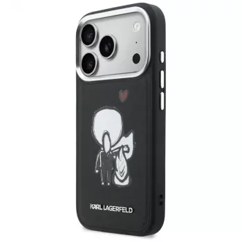 KARL LAGERFELD Karl & Choupette Back Logo MagSafe Θήκη για iPhone 17 Pro Μαύρο