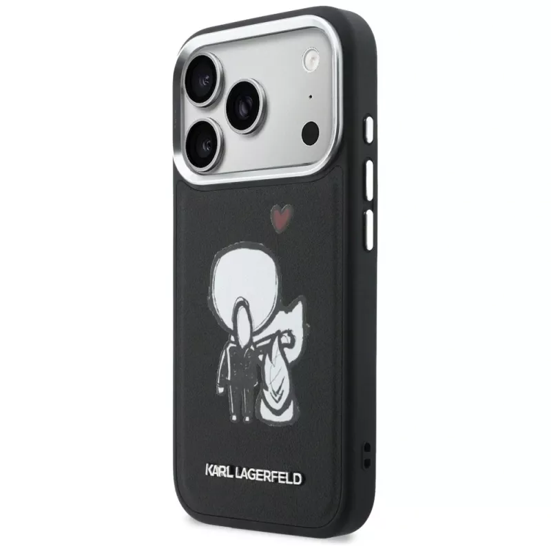 KARL LAGERFELD Karl & Choupette Back Logo MagSafe Θήκη για iPhone 17 Pro Μαύρο