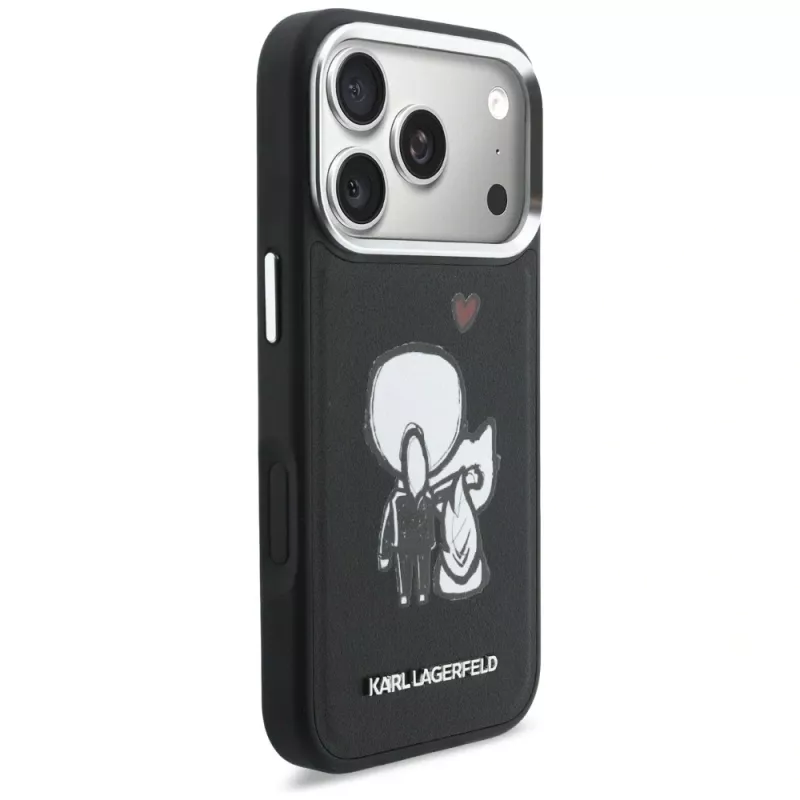KARL LAGERFELD Karl & Choupette Back Logo MagSafe Θήκη για iPhone 17 Pro Μαύρο