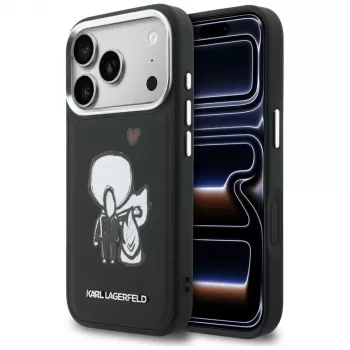 KARL LAGERFELD Karl & Choupette Back Logo MagSafe Θήκη για iPhone 17 Pro Max, Μαύρο