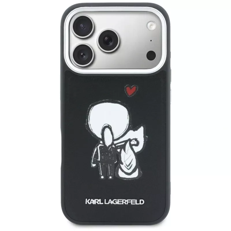 KARL LAGERFELD Karl & Choupette Back Logo MagSafe Θήκη για iPhone 17 Pro Max, Μαύρο
