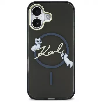 Karl Lagerfeld IML Choupettes KarlScript Logo MagSafe Θήκη για iPhone Air, Μαύρο