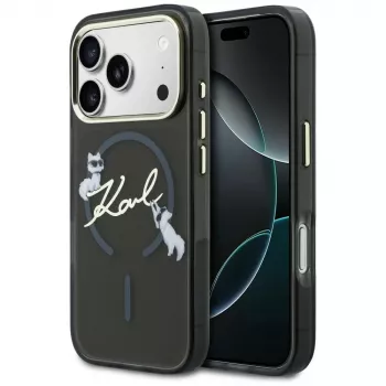 KARL LAGERFELD IML Choupettes KarlScript Logo MagSafe Θήκη για Apple iPhone 17 Pro, Μαύρο