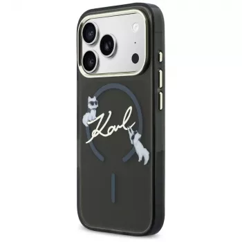 KARL LAGERFELD IML Choupettes KarlScript Logo MagSafe Θήκη για iPhone 17 Pro Max, Μαύρο