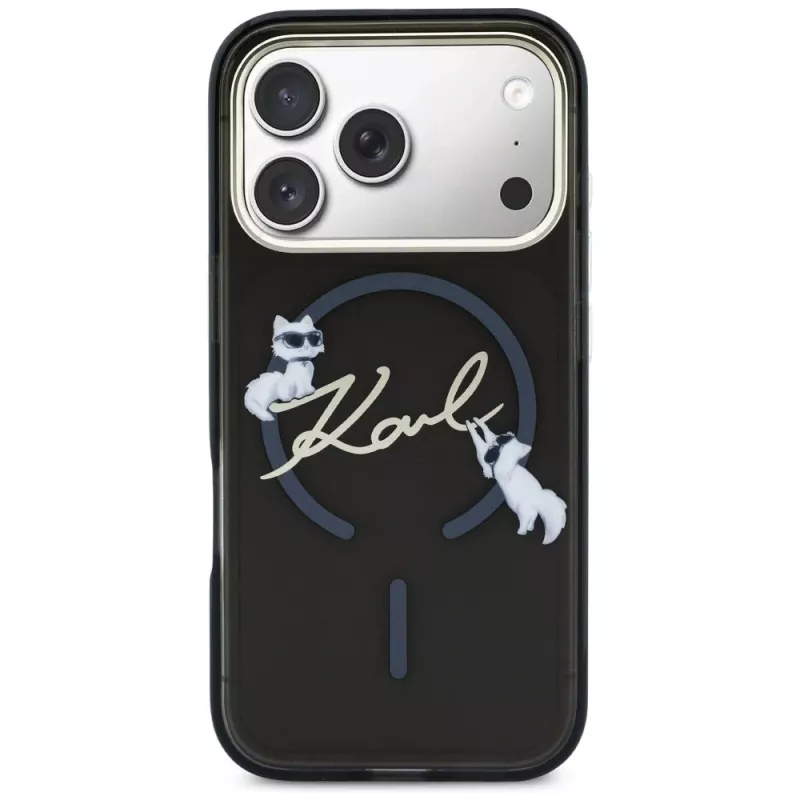 KARL LAGERFELD IML Choupettes KarlScript Logo MagSafe Θήκη για iPhone 17 Pro Max, Μαύρο