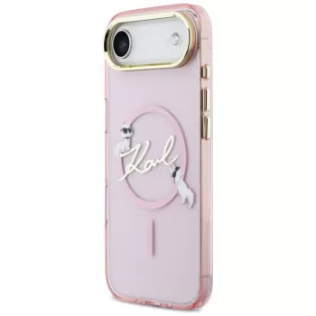 KARL LAGERFELD IML Choupettes KarlScript Logo MagSafe Θήκη για iPhone Air, Ροζ