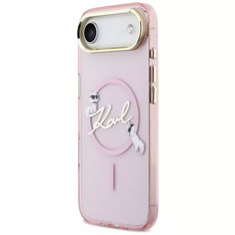 KARL LAGERFELD IML Choupettes KarlScript Logo MagSafe Θήκη για iPhone Air, Ροζ