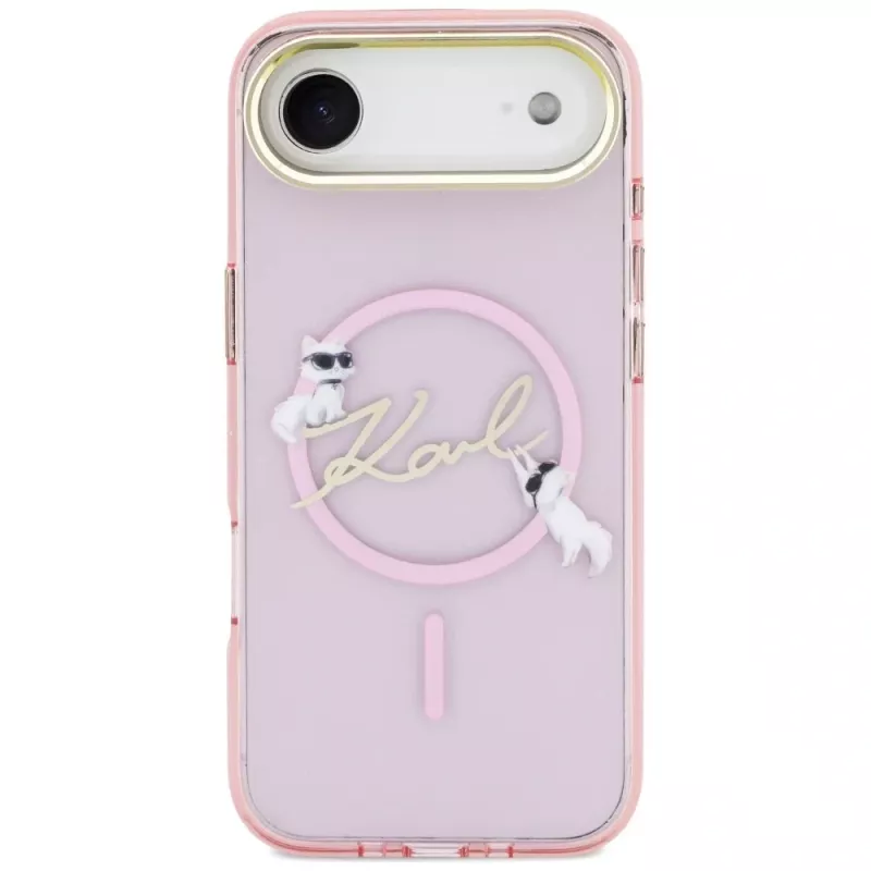 KARL LAGERFELD IML Choupettes KarlScript Logo MagSafe Θήκη για iPhone Air, Ροζ