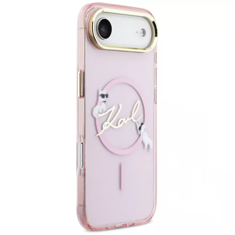 KARL LAGERFELD IML Choupettes KarlScript Logo MagSafe Θήκη για iPhone Air, Ροζ