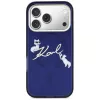 Karl Lagerfeld IML Choupettes KarlScript Logo MagSafe Θήκη για iPhone 17 Pro, Μπλε