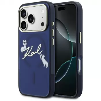 KARL LAGERFELD IML Choupettes KarlScript Logo MagSafe Θήκη για Apple iPhone 17 Pro Max - Μπλε