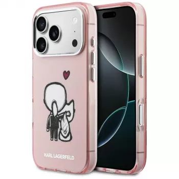 KARL LAGERFELD Karl & Choupette Back MagSafe Θήκη για iPhone 17 Pro Ροζ
