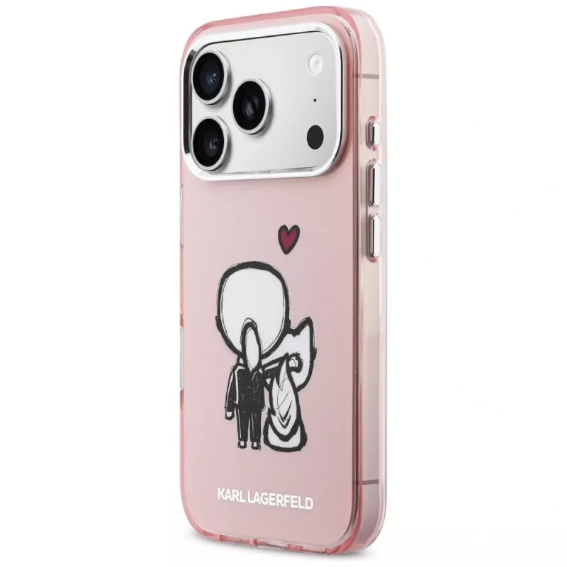 KARL LAGERFELD Karl & Choupette Back MagSafe Θήκη για iPhone 17 Pro Ροζ