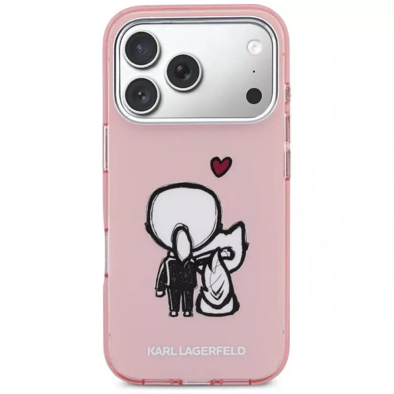 KARL LAGERFELD Karl & Choupette Back MagSafe Θήκη για iPhone 17 Pro Ροζ