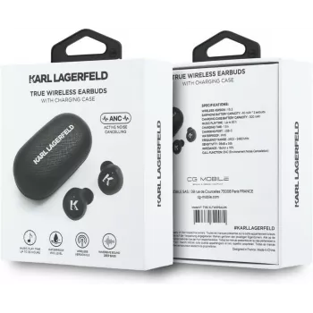 Karl Lagerfeld Saffiano Logo ENC TWS Ακουστικά Μαύρο