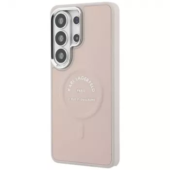 Karl Lagerfeld Embossed Ring RSG Logo MagSafe Θήκη για Samsung Galaxy S26 Ultra - Ροζ