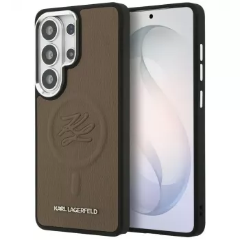 KARL LAGERFELD Embossed Ring Initials MagSafe Θήκη για Samsung Galaxy S26 Ultra, Καφέ