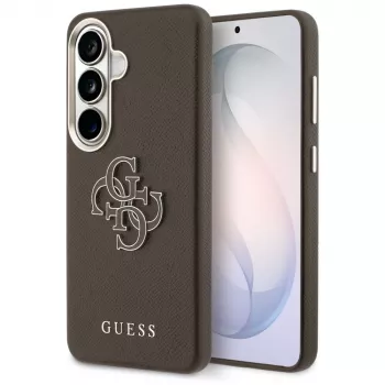 Guess Grained Big 4G Metal Logo Θήκη για Samsung Galaxy S26+ Καφέ