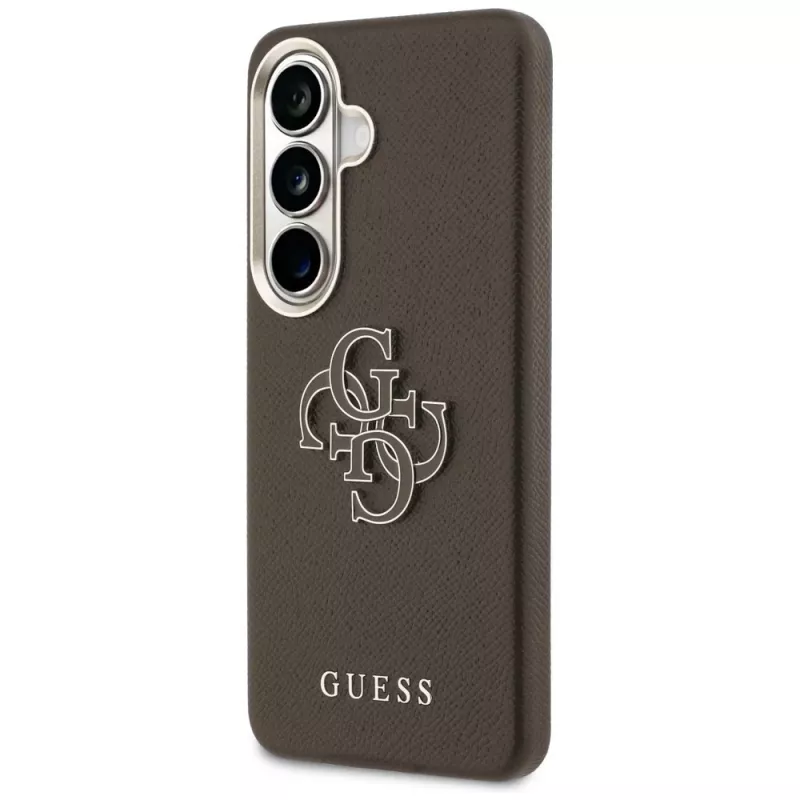 Guess Grained Big 4G Metal Logo Θήκη για Samsung Galaxy S26+ Καφέ