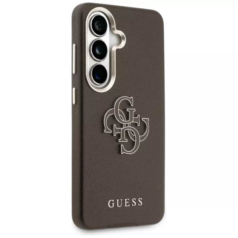 Guess Grained Big 4G Metal Logo Θήκη για Samsung Galaxy S26+ Καφέ