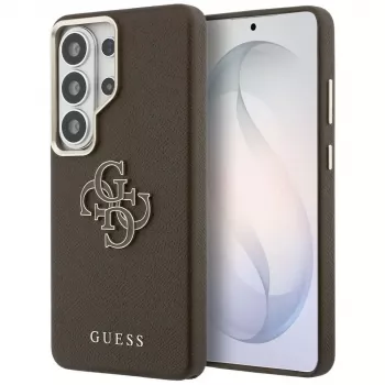 Guess Grained Big 4G Metal Logo Θήκη για Samsung Galaxy S26 Ultra - Καφέ