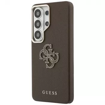 Guess Grained Big 4G Metal Logo Θήκη για Samsung Galaxy S26 Ultra - Καφέ