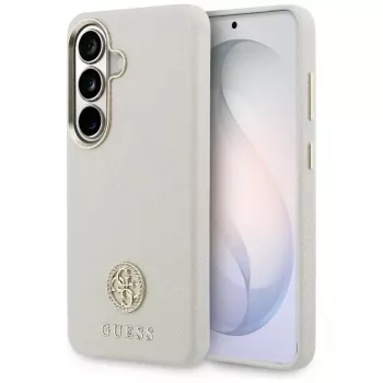 Guess Rhinestone Round Logo MagSafe Θήκη για Samsung Galaxy S26 Μπεζ