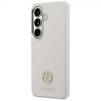 Guess Rhinestone Round Logo MagSafe Θήκη για Samsung Galaxy S26 Μπεζ