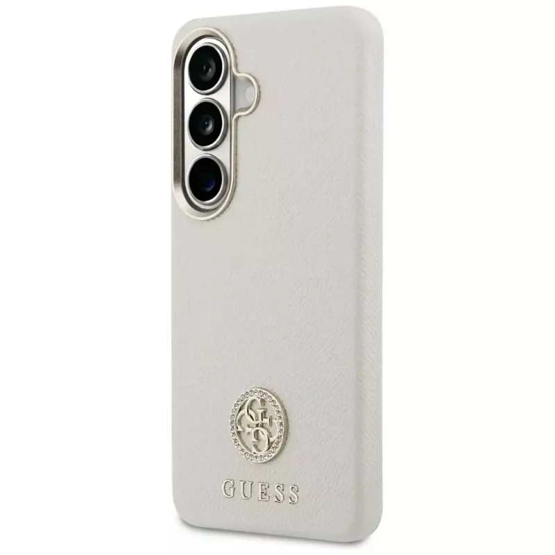 Guess Rhinestone Round Logo MagSafe Θήκη για Samsung Galaxy S26 Μπεζ