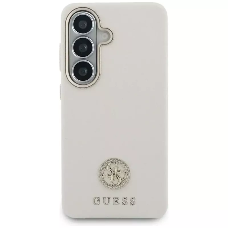 Guess Rhinestone Round Logo MagSafe Θήκη για Samsung Galaxy S26 Μπεζ