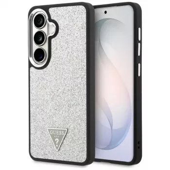 Guess Fixed Glitter Triangle MagSafe Θήκη για Samsung Galaxy S26 - Ασημί