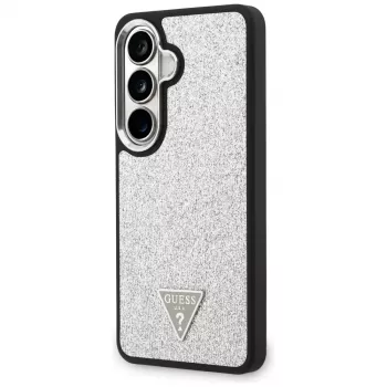 Guess Fixed Glitter Triangle MagSafe Θήκη για Samsung Galaxy S26 - Ασημί