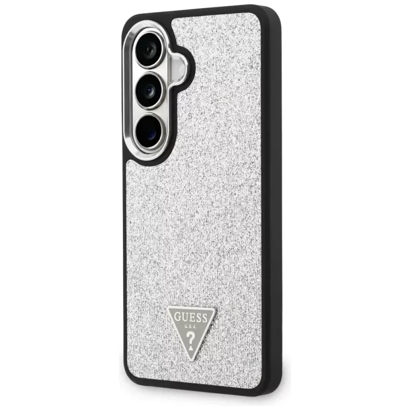 Guess Fixed Glitter Triangle MagSafe Θήκη για Samsung Galaxy S26 - Ασημί