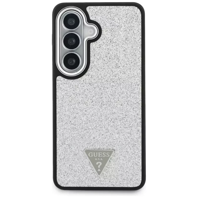 Guess Fixed Glitter Triangle MagSafe Θήκη για Samsung Galaxy S26 - Ασημί