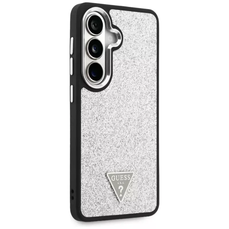 Guess Fixed Glitter Triangle MagSafe Θήκη για Samsung Galaxy S26 - Ασημί
