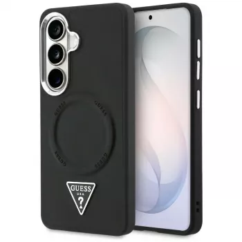 Guess Embossed Ring Triangle Logo MagSafe Θήκη για Samsung Galaxy S26 Μαύρο
