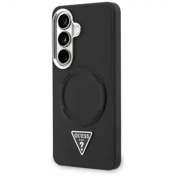 Guess Embossed Ring Triangle Logo MagSafe Θήκη για Samsung Galaxy S26 Μαύρο