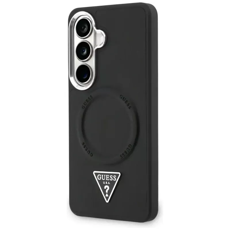 Guess Embossed Ring Triangle Logo MagSafe Θήκη για Samsung Galaxy S26 Μαύρο
