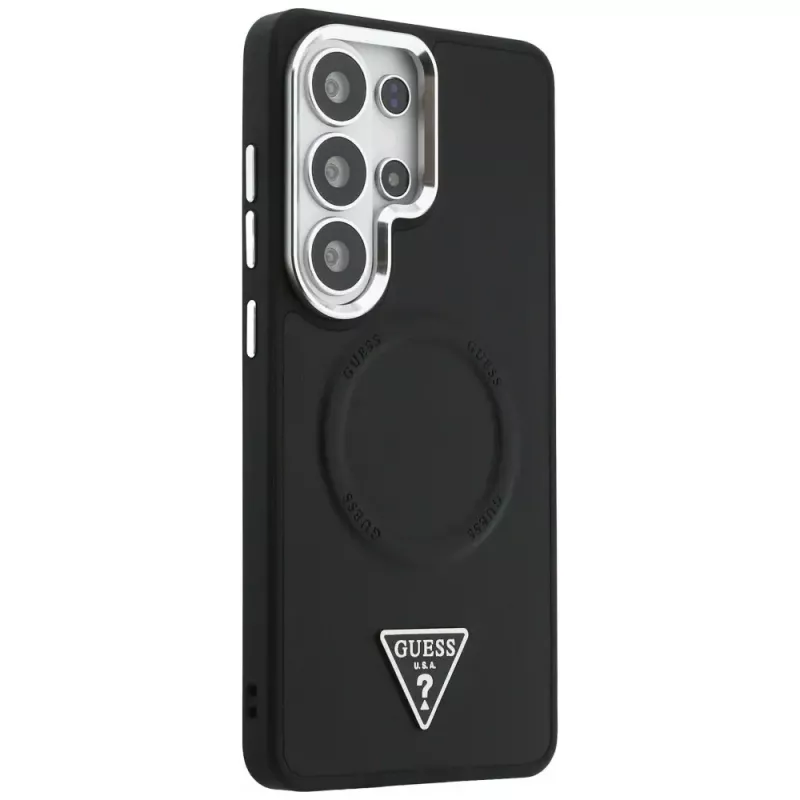 Guess Embossed Ring Triangle Logo MagSafe Θήκη για Samsung Galaxy S26 Ultra Μαύρο