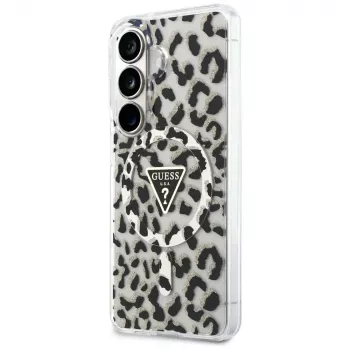 Guess IML Leopard Print Triangle MagSafe Θήκη για Samsung Galaxy S26, Μαύρο