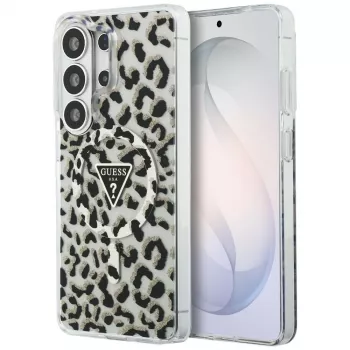 Guess IML Leopard Print Triangle MagSafe Θήκη για Samsung Galaxy S26 Ultra (Μαύρο)