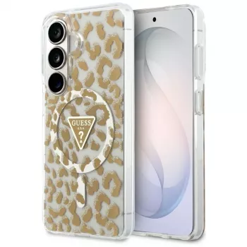 Guess IML Leopard Print Triangle MagSafe Θήκη για Samsung Galaxy S26 (Καφέ)